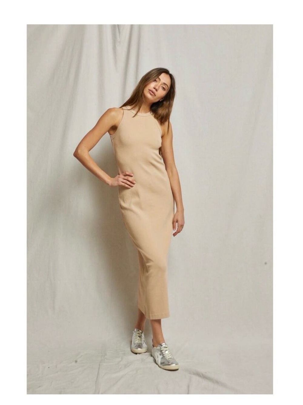Perfectwhitetee Cassidy Structured Rib Maxi Dress Size xs - Picture 1 of 7